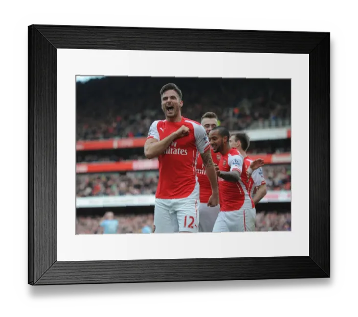 Framed Print : Arsenal's Olivier Giroud Scores the Winner Against West Ham United in the Premier League