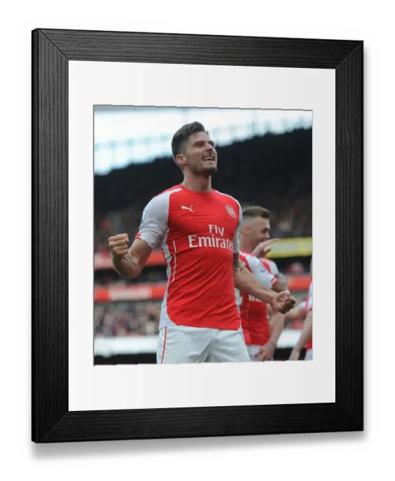 Framed Print : Giroud's Thriller: Arsenal's Dramatic Comeback Win Against West Ham United, 2014-15