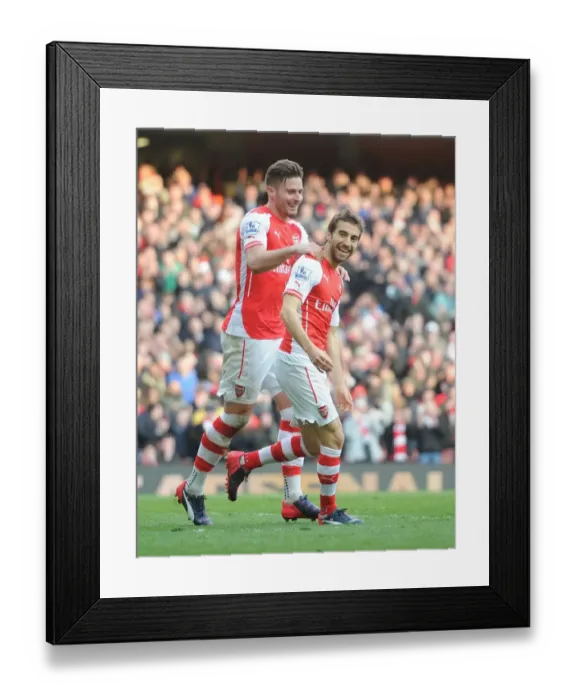 Framed Print : Arsenal's Mathieu Flamini and Olivier Giroud Celebrate Goals Against West Ham United, Premier League 2015 Framed Print : Arsenal's Mathieu Flamini and Olivier Giroud Celebrate Goals Against West Ham United, Premier League 2015