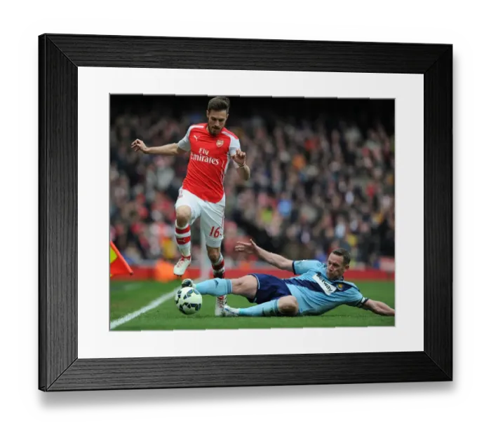 Framed Print : Arsenal vs. West Ham United: Intense Clash at Emirates Stadium, March 2015 Framed Print : Arsenal vs. West Ham United: Intense Clash at Emirates Stadium, March 2015