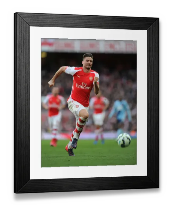 Framed Print : Arsenal's Olivier Giroud in Action During the 2014-2015 Premier League Match Against West Ham United Framed Print : Arsenal's Olivier Giroud in Action During the 2014-2015 Premier League Match Against West Ham United