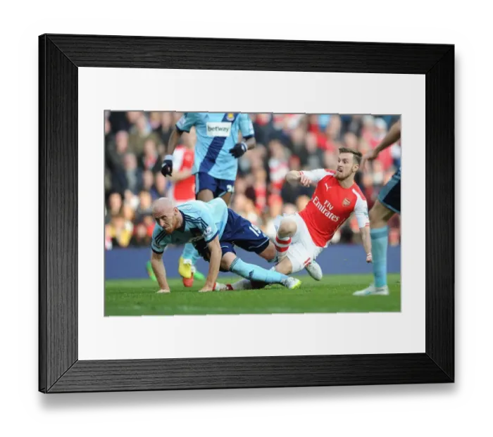 Framed Print : Aaron Ramsey Scores His Second Goal Against West Ham in the 2015 Premier League at Emirates Stadium Framed Print : Aaron Ramsey Scores His Second Goal Against West Ham in the 2015 Premier League at Emirates Stadium