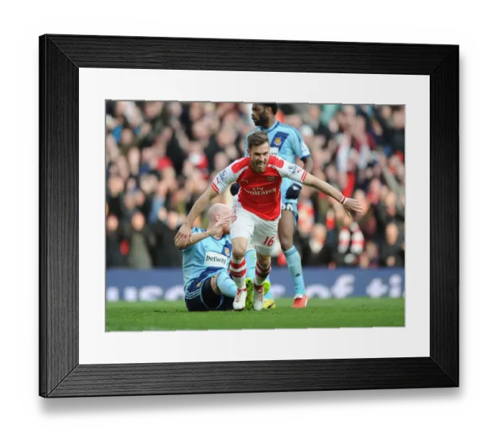 Framed Print : Arsenal's Aaron Ramsey Scores Thrilling Second Goal Against West Ham in Epic Premier League Clash (2015) Framed Print : Arsenal's Aaron Ramsey Scores Thrilling Second Goal Against West Ham in Epic Premier League Clash (2015)