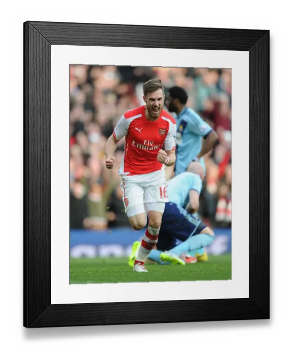 Framed Print : Arsenal's Ramsey Scores Second Goal vs. West Ham in 2015 Premier League