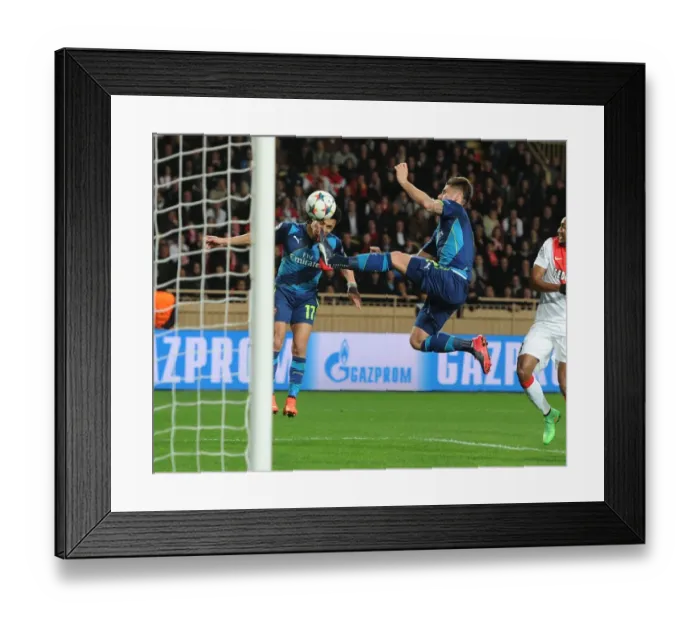 Framed Print : Unintended Clash: Giroud Kicks Sanchez in Monaco vs. Arsenal UCL Showdown Framed Print : Unintended Clash: Giroud Kicks Sanchez in Monaco vs. Arsenal UCL Showdown