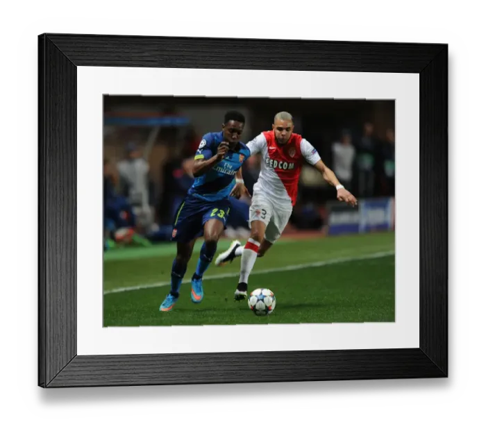 Framed Print : Danny Welbeck Breaks Past Monaco's Layvin Kurzawa in 2015 Champions League Clash Framed Print : Danny Welbeck Breaks Past Monaco's Layvin Kurzawa in 2015 Champions League Clash