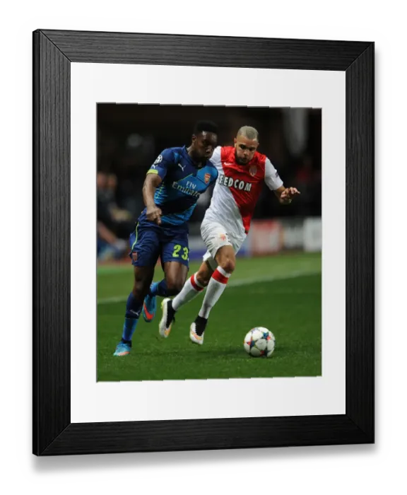 Framed Print : Danny Welbeck Outsmarts Kurzawa: Thrilling Moment from Arsenal's 2015 Champions League Victory over Monaco