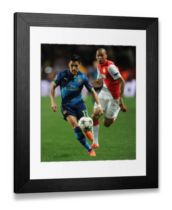 Framed Print : Alexis Sanchez in Action: Arsenal vs. AS Monaco, UEFA Champions League Round of 16 (March 2015)
