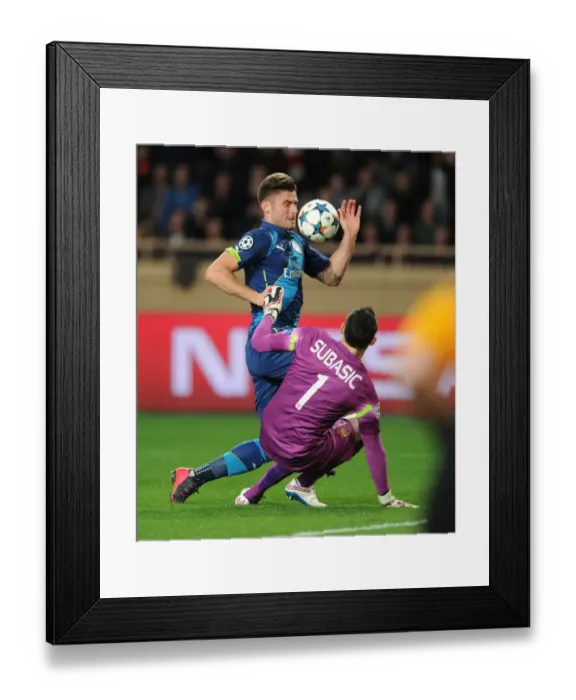 Framed Print : Arsenal's Thrilling Comeback: Olivier Giroud's Goal Against AS Monaco in the UEFA Champions League (March 2015) Framed Print : Arsenal's Thrilling Comeback: Olivier Giroud's Goal Against AS Monaco in the UEFA Champions League (March 2015)