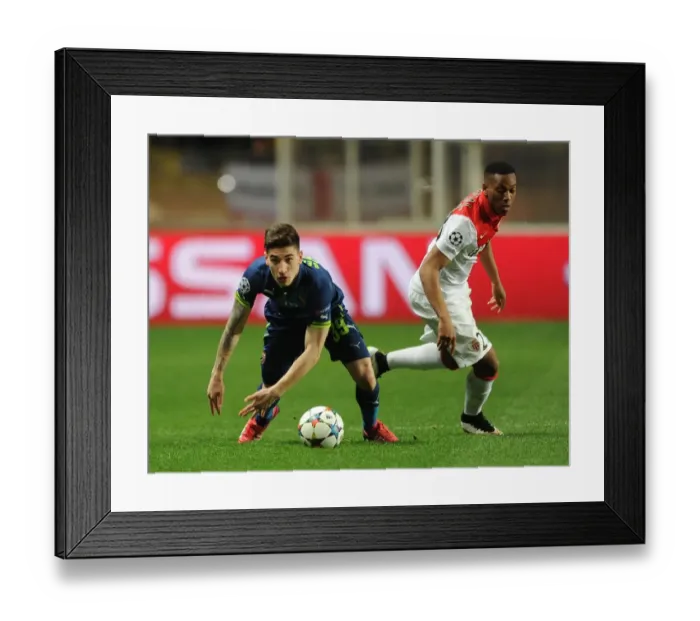 Framed Print : Clash of Stars: Hector Bellerin vs. Anthony Martial - Monaco vs. Arsenal, UEFA Champions League 2015 Framed Print : Clash of Stars: Hector Bellerin vs. Anthony Martial - Monaco vs. Arsenal, UEFA Champions League 2015