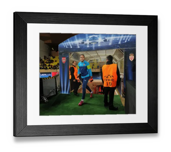 Framed Print : Arsenal's David Ospina Prepares for Monaco Showdown in Champions League