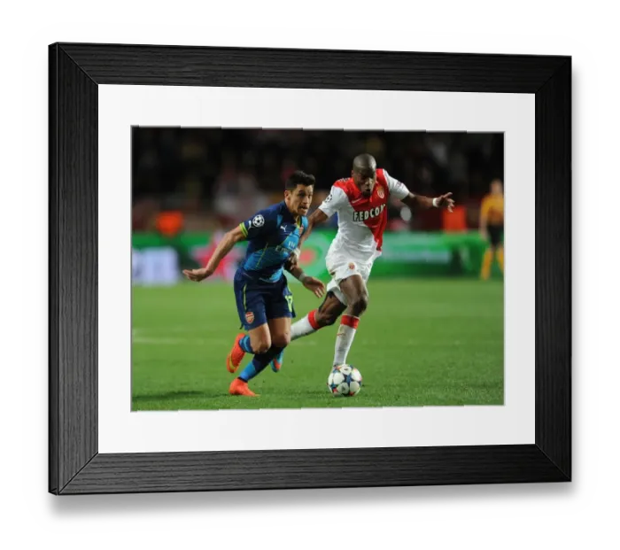 Framed Print : Clash of Stars: Sanchez vs. Kondogbia - Monaco vs. Arsenal, UEFA Champions League Round of 16 Framed Print : Clash of Stars: Sanchez vs. Kondogbia - Monaco vs. Arsenal, UEFA Champions League Round of 16