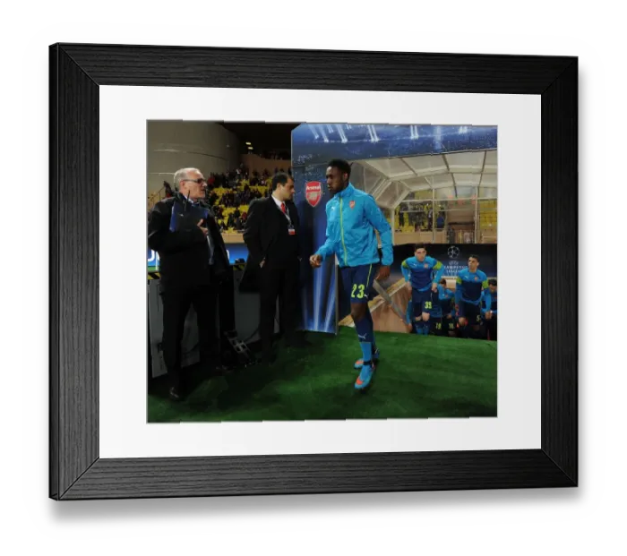 Framed Print : Danny Welbeck Prepares for Arsenal's UEFA Champions League Showdown against AS Monaco, March 2015 Framed Print : Danny Welbeck Prepares for Arsenal's UEFA Champions League Showdown against AS Monaco, March 2015