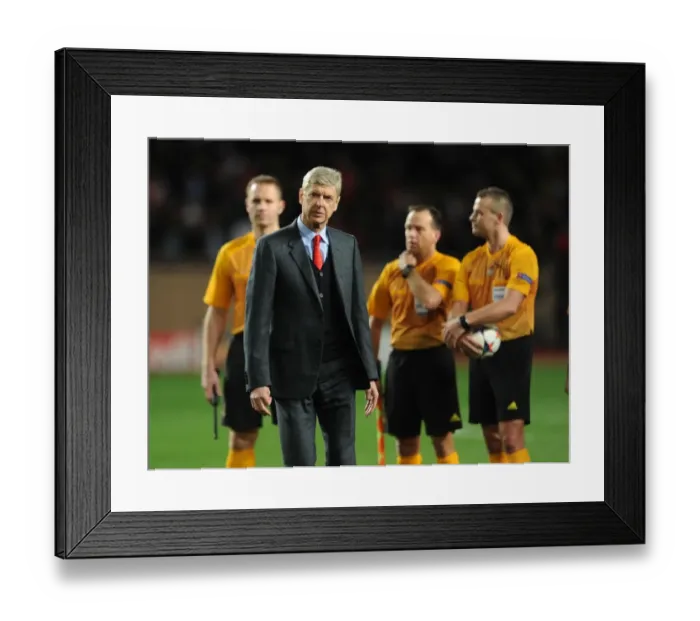 Framed Print : Arsene Wenger Leads Arsenal Against AS Monaco in the 2014 / 15 UEFA Champions League