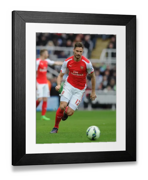 Framed Print : Giroud in Action: Newcastle United vs. Arsenal, Premier League 2014-2015