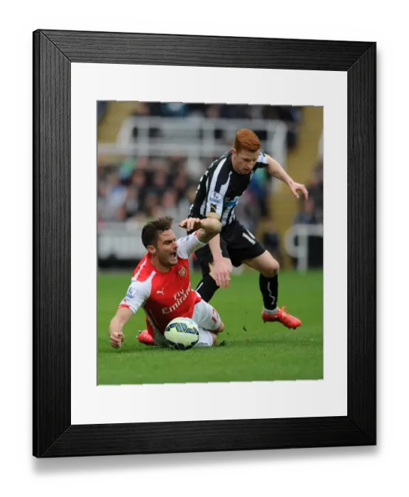 Framed Print : Ramsey Foul: Intense Battle between Newcastle and Arsenal (2014 / 15)
