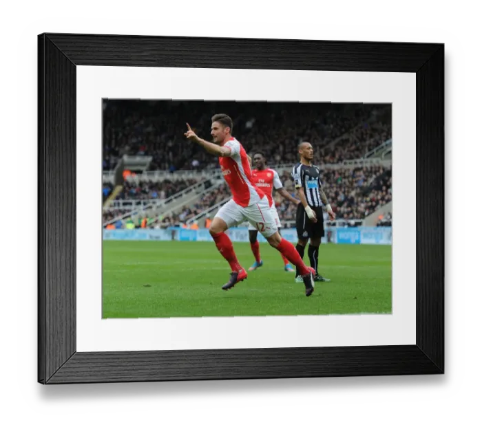 Framed Print : Olivier Giroud's Strike: Arsenal's Victory Over Newcastle United in the Premier League (2014 / 15)