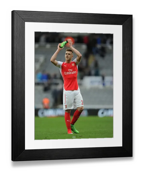 Framed Print : Arsenal's Calum Chambers Applauds Fans After Newcastle Victory, Premier League 2014 / 15