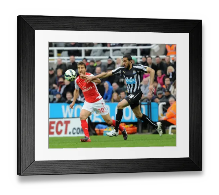 Framed Print : Flamini vs. Gutierrez: Intense Battle in Newcastle United vs. Arsenal Premier League Clash Framed Print : Flamini vs. Gutierrez: Intense Battle in Newcastle United vs. Arsenal Premier League Clash