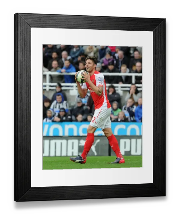 Framed Print : Olivier Giroud: In Action for Arsenal Against Newcastle United, Premier League 2014-2015