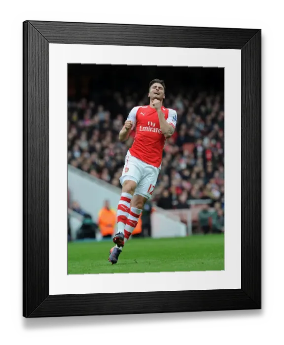 Framed Print : Arsenal's Olivier Giroud Faces Liverpool in the Premier League Framed Print : Arsenal's Olivier Giroud Faces Liverpool in the Premier League