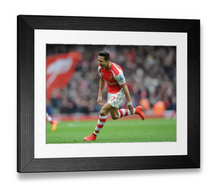 Framed Print : Alexis Sanchez's Hat-Trick: Arsenal's Victory Over Liverpool in the Premier League 2014-15