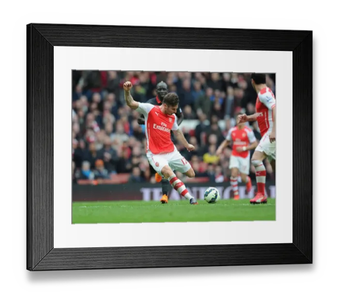 Framed Print : Olivier Giroud's Brace: Arsenal's Victory Over Liverpool in 2015 Premier League