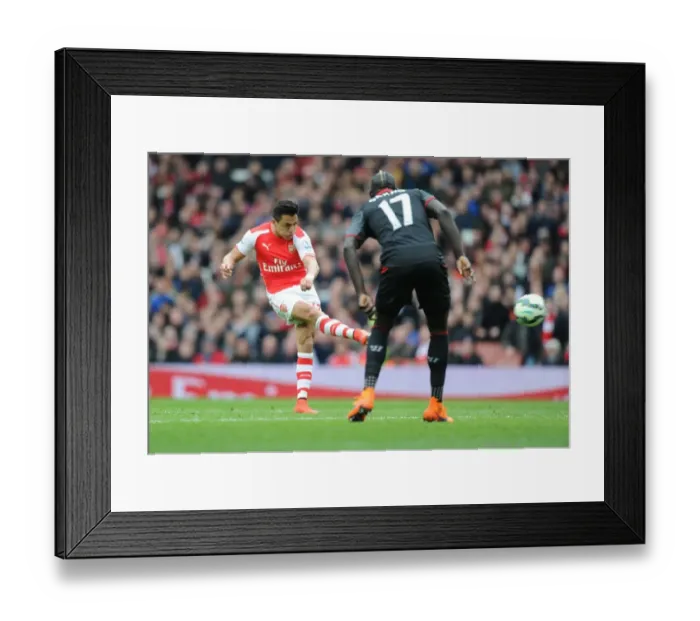 Framed Print : Alexis Sanchez's Thrilling Third Goal: Arsenal vs. Liverpool, Premier League 2014-15