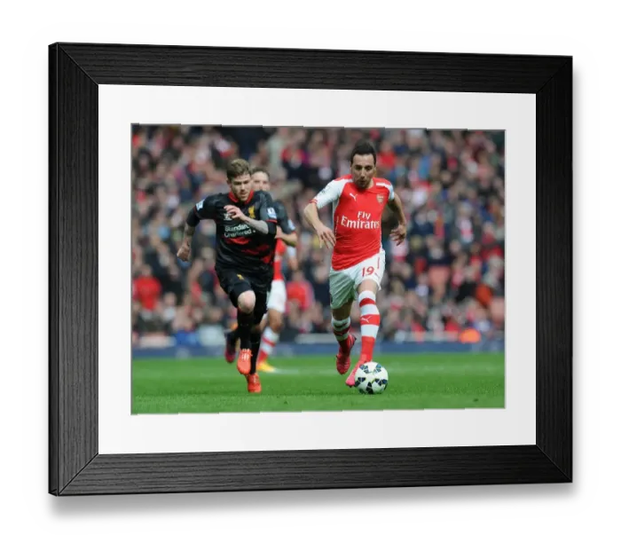 Framed Print : Santi Cazorla Dashes Past Alberto Moreno: Arsenal vs. Liverpool, Premier League 2014-15 - A Thrilling Moment Framed Print : Santi Cazorla Dashes Past Alberto Moreno: Arsenal vs. Liverpool, Premier League 2014-15 - A Thrilling Moment