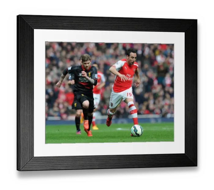 Framed Print : Santi Cazorla Outmaneuvers Alberto Moreno: Arsenal vs. Liverpool, Premier League 2014-15 Framed Print : Santi Cazorla Outmaneuvers Alberto Moreno: Arsenal vs. Liverpool, Premier League 2014-15