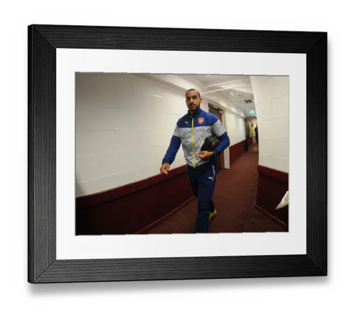 Framed Print : Theo Walcott's Arrival at Turf Moor: Burnley vs. Arsenal, Premier League 2014 / 15