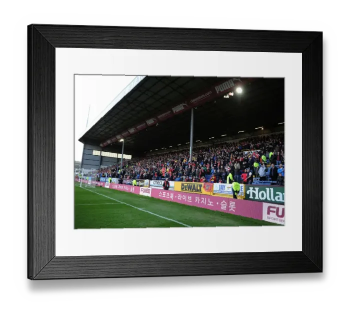 Framed Print : Arsenal Fans Passionate Support at Burnley's Turf Moor during Premier League Match, 2015