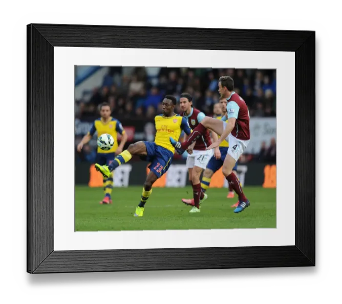 Framed Print : Clash at Turf Moor: Welbeck vs. Duff - Burnley vs. Arsenal, Premier League 2014-2015