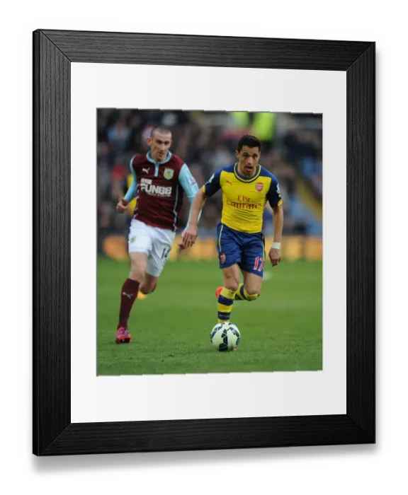 Framed Print : Alexis Sanchez Scores Past Burnley's Defense: Burnley vs Arsenal, Premier League 2014 / 15