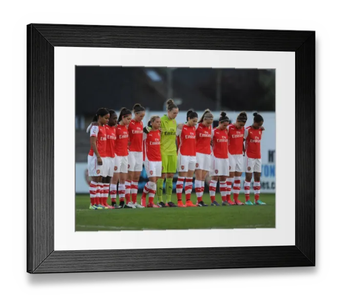 Framed Print : Arsenal Ladies Honor Hillsborough Victims Before WSL Match