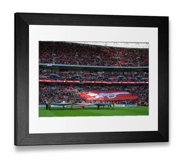 Framed Print : Arsenal Fans Gather at Wembley Stadium Before FA Cup Semi-Final vs. Reading