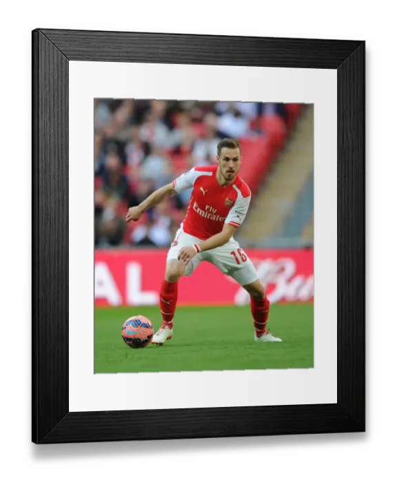 Framed Print : Arsenal's Aaron Ramsey in FA Cup Semi-Final Action Against Reading