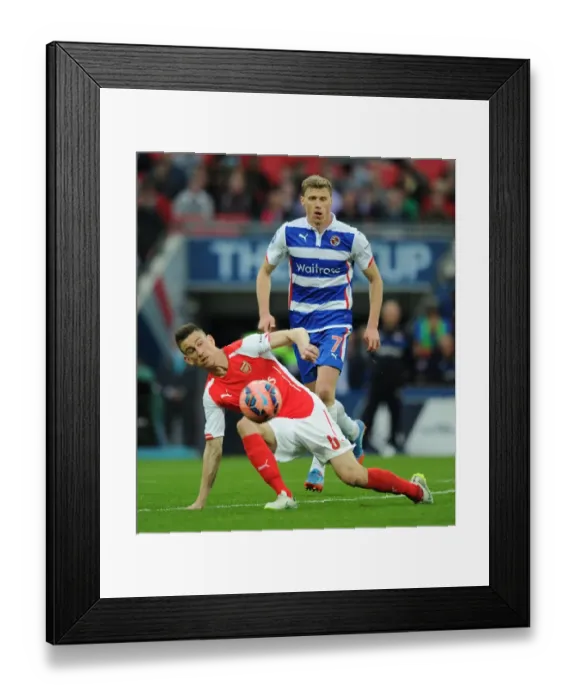 Framed Print : Arsenal vs. Reading FA Cup Semi-Final: A Tense Clash Between Koscielny and Pogrebnyak at Wembley Stadium Framed Print : Arsenal vs. Reading FA Cup Semi-Final: A Tense Clash Between Koscielny and Pogrebnyak at Wembley Stadium