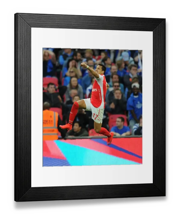 Framed Print : Alexis Sanchez Scores Decisive Goal: Arsenal Advances to FA Cup Final