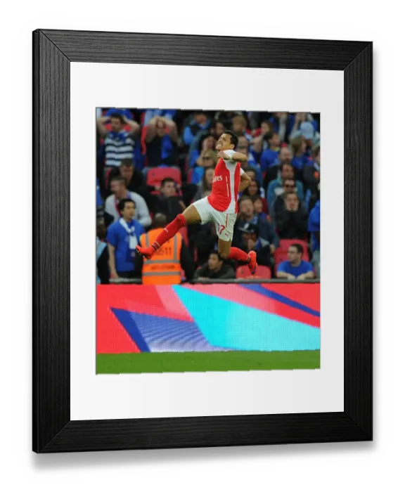 Framed Print : Alexis Sanchez's Brace: Arsenal's FA Cup Semi-Final Victory over Reading (2015)