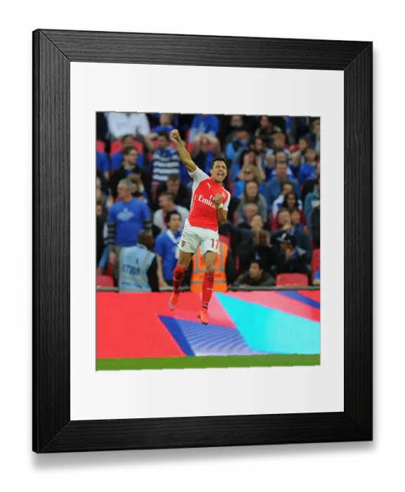 Framed Print : Alexis Sanchez Scores the Decisive Goal: Arsenal's FA Cup Semi-Final Victory over Reading (2015)