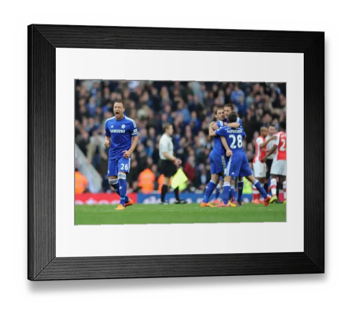Framed Print : John Terry's Triumphant Celebration: Chelsea's Win at Arsenal in the Premier League 2014 / 15