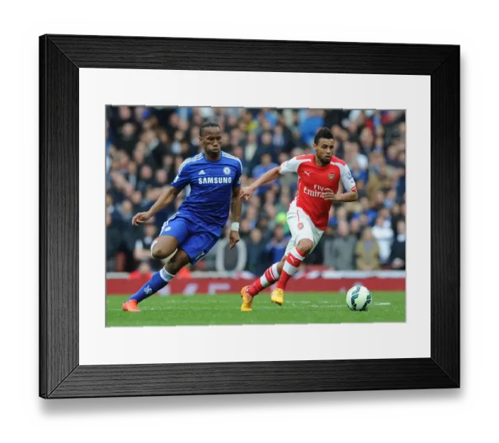 Framed Print : Coquelin Outsmarts Drogba: Arsenal's Thrilling Victory Over Chelsea (2014 / 15) Framed Print : Coquelin Outsmarts Drogba: Arsenal's Thrilling Victory Over Chelsea (2014 / 15)