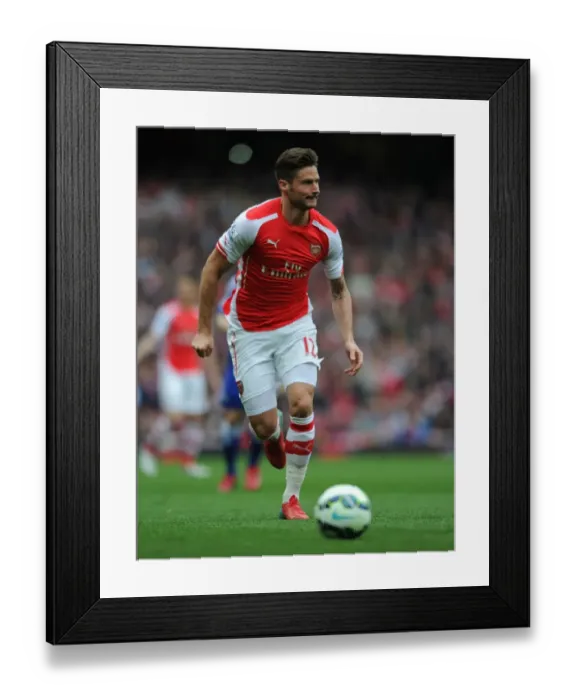 Framed Print : Giroud's Battle at the Emirates: Arsenal vs Chelsea, Premier League 2014 / 15