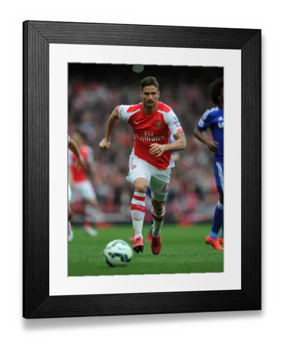 Framed Print : Giroud in Action: Arsenal vs Chelsea, Premier League 2014 / 15
