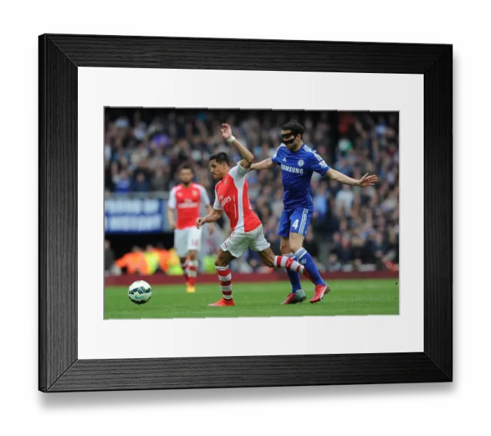 Framed Print : Alexis Sanchez Outsmarts Cesc Fabregas: Intense Arsenal vs. Chelsea Clash