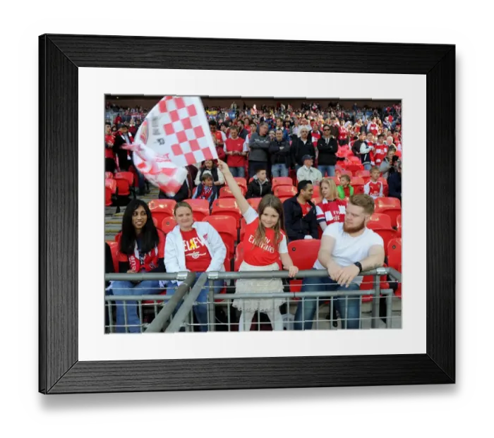 Framed Print : Arsenal fan before the match. Arsenal 2: 1 Reading, after extra time. FA Cup Semi Final Framed Print : Arsenal fan before the match. Arsenal 2: 1 Reading, after extra time. FA Cup Semi Final