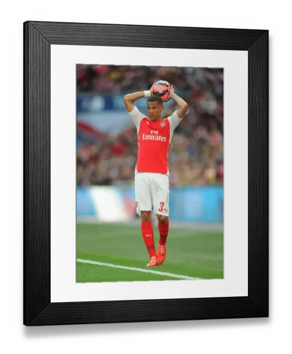 Framed Print : Kieran Gibbs in Action: Arsenal's FA Cup Semi-Final Victory over Reading (2015)
