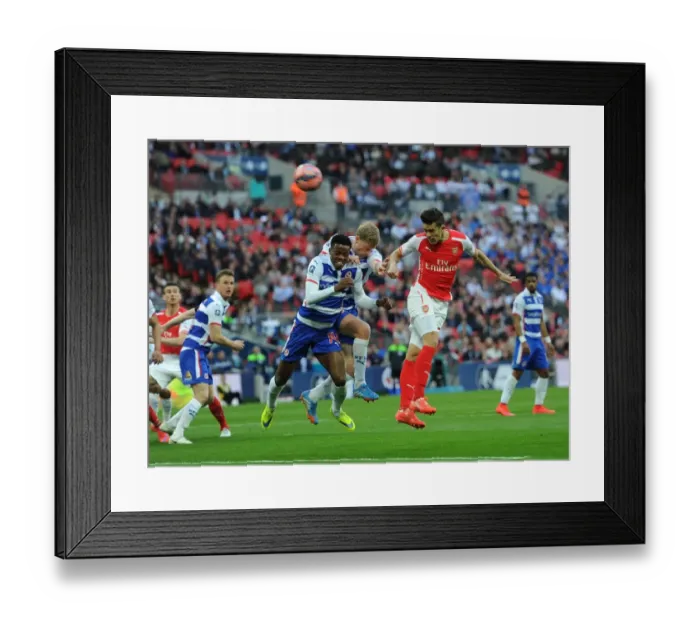Framed Print : Intense Rivalry: Gibbs vs. Chalobah & Pogrebnyak in Arsenal's FA Cup Semi-Final Battle against Reading