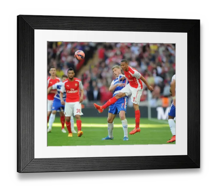 Framed Print : Arsenal's Kieran Gibbs Fends Off Reading's Pavel Pogrebnyak in FA Cup Semi-Final Showdown